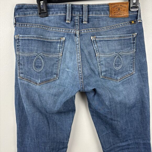Lucky Brand Lola Boot Jeans Womens 2/26 Blue Medium Wash Denim Low Rise - Picture 9 of 16